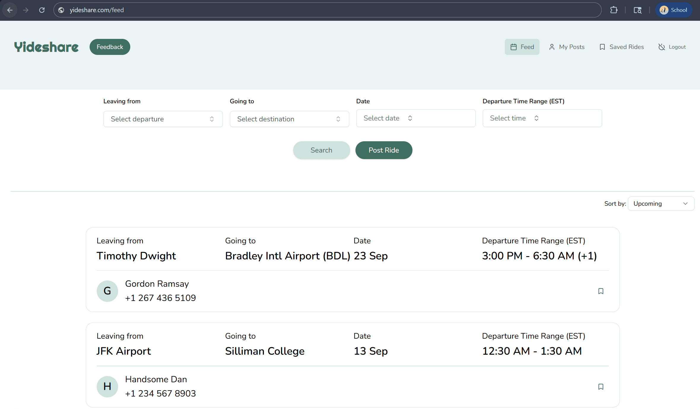 Yideshare feed preview